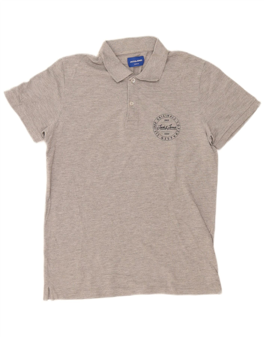 Camisa polo masculina Jack & Jones Regular Fit algodão cinza médio