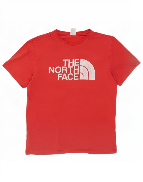 Camiseta gráfica masculina The North Face Top médio algodão vermelho