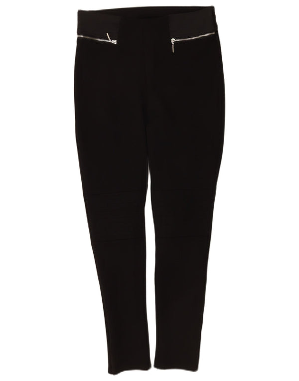 Zara Womens Crop Skinny Casual Trousers Medium W28 L25 Black Colourblock