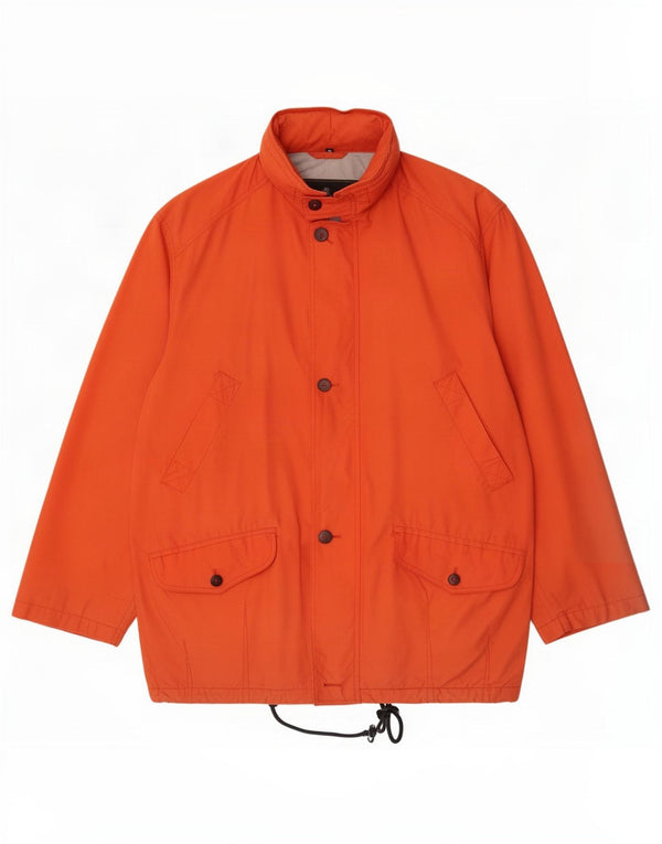 Jaqueta utilitária masculina com capuz Ivy Oxford Reino Unido 38 algodão laranja médio