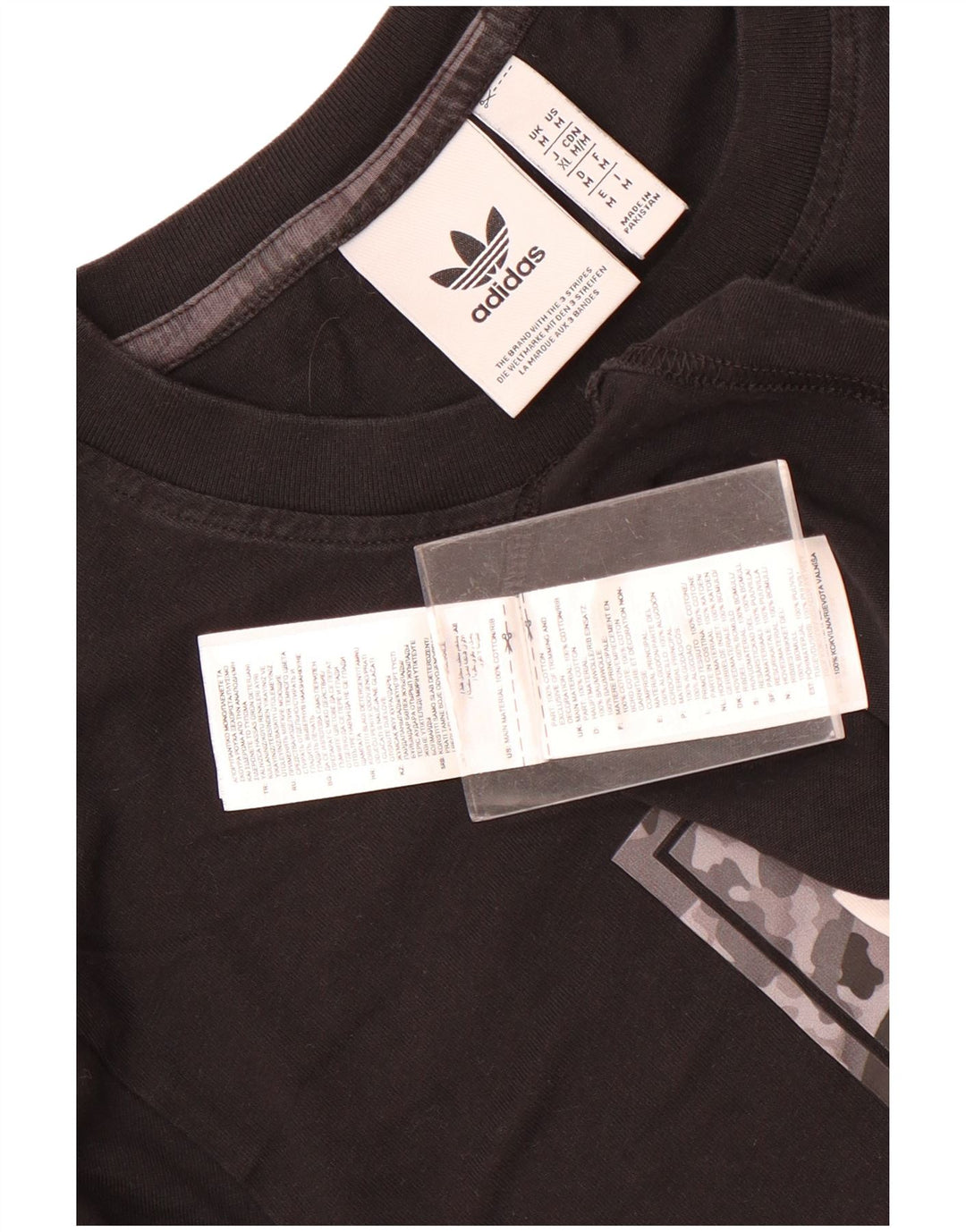 Adidas Mens Graphic T-Shirt Top Médio Algodão Preto