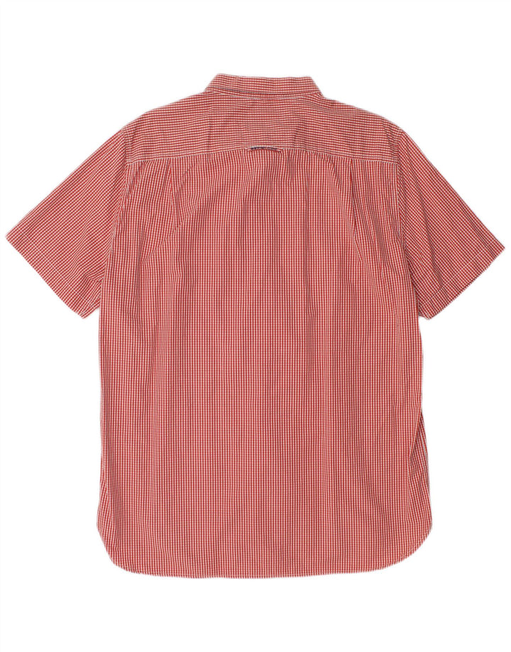 Camisa masculina Superdry de manga curta 2XL algodão vermelho guingão