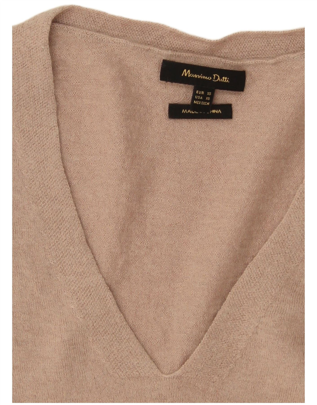 Suéter Massimo Dutti feminino oversized com decote em V Reino Unido 6 XS cinza