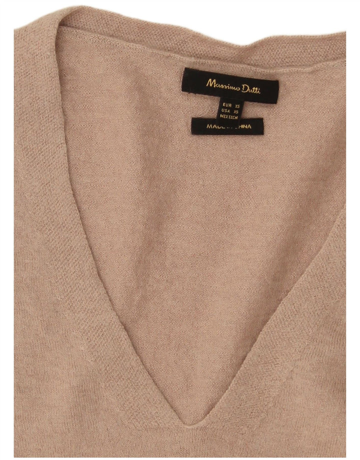 Suéter Massimo Dutti feminino oversized com decote em V Reino Unido 6 XS cinza
