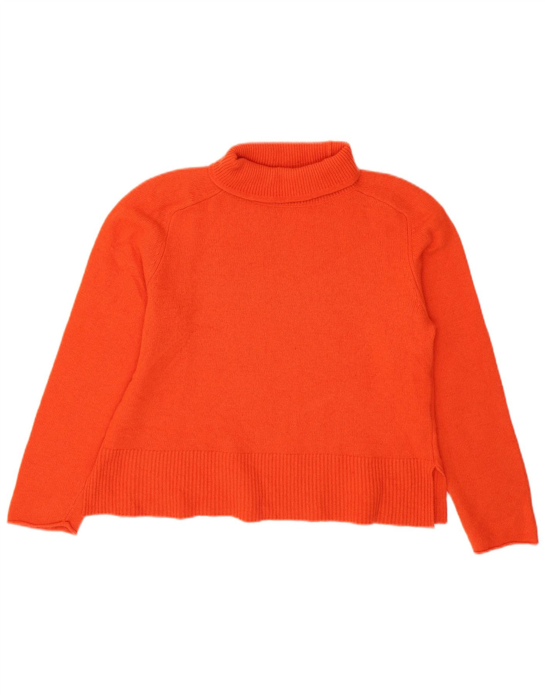 Suéter feminino Massimo Dutti com gola alta e gola redonda Reino Unido 16 grande lã laranja