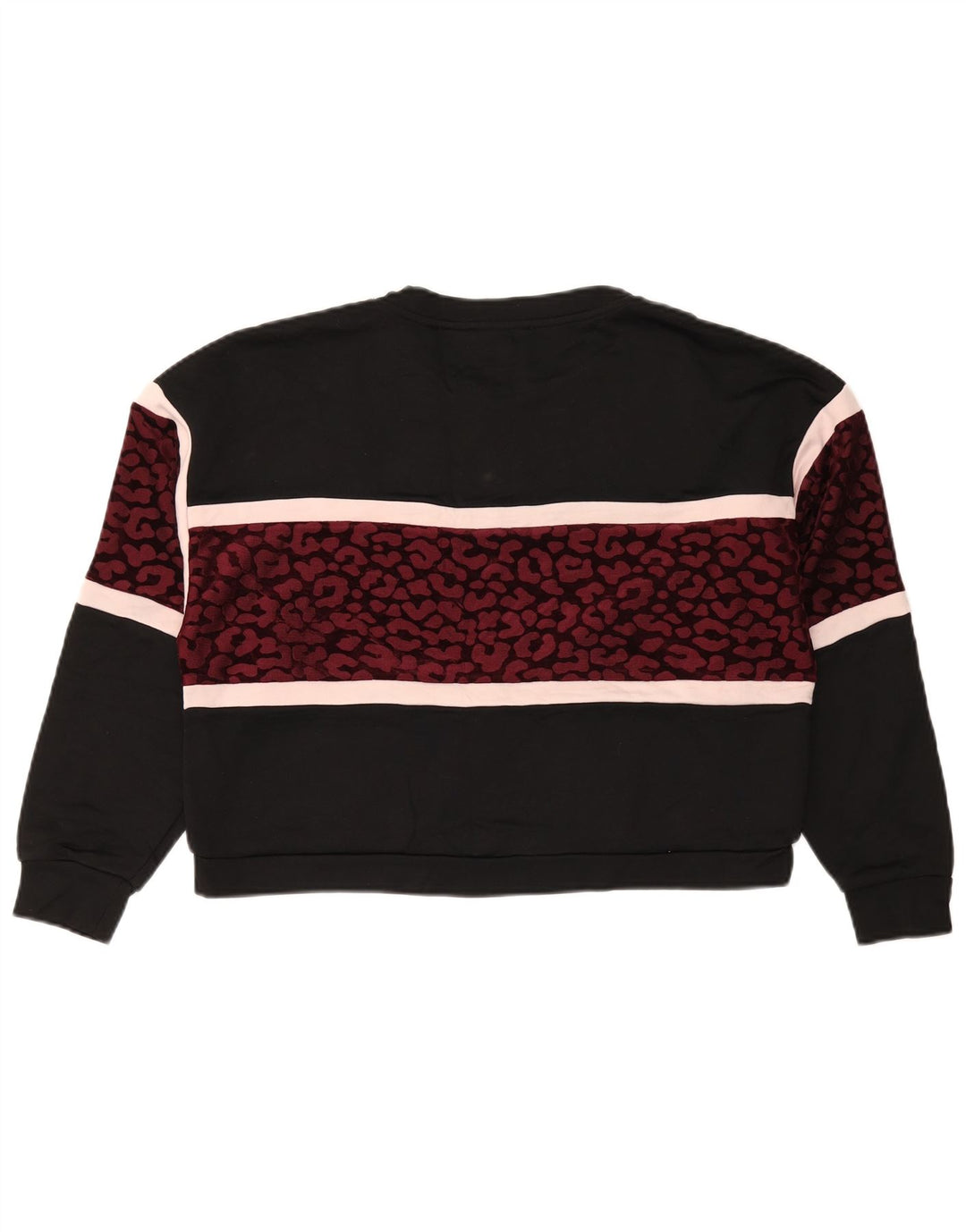 Suéter feminino Guess de grandes dimensões Reino Unido 14 médio preto com estampa animal