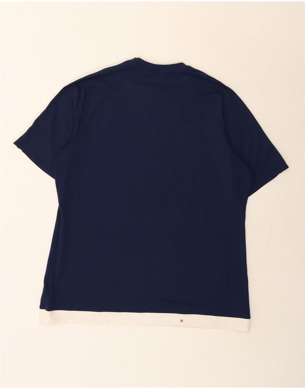 Adidas Mens Climalite T-Shirt Top XL Navy Blue Colourblock Polyester