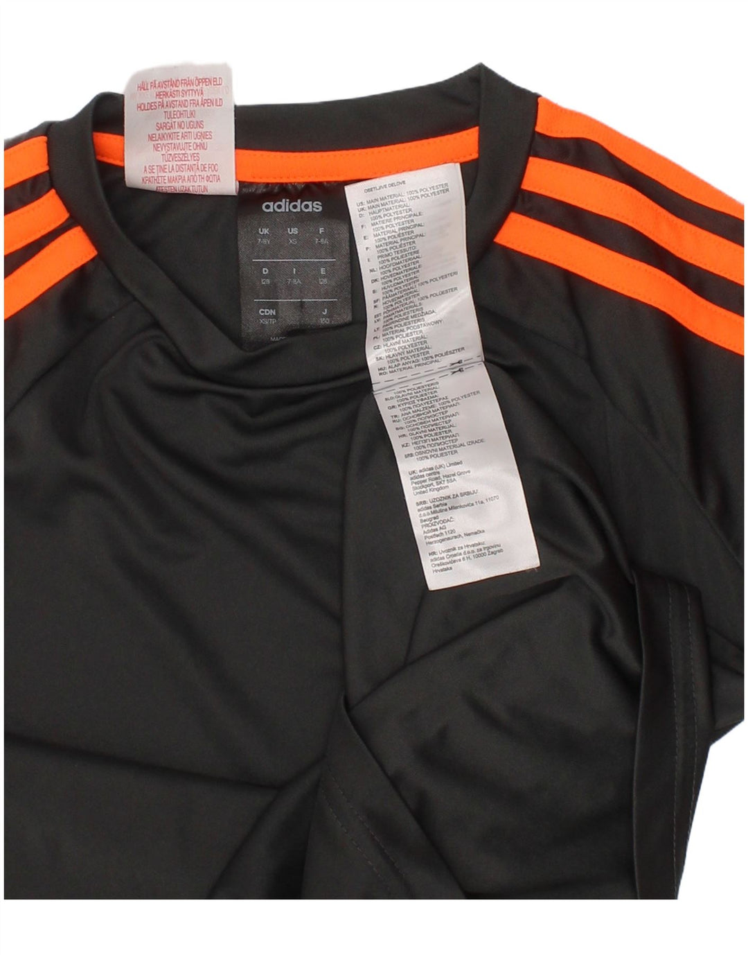 Camiseta Adidas Boys Climalite Top 7-8 Anos Cinza Poliéster