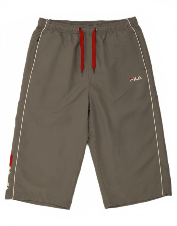 Fila Mens Graphic Capri Calças de treino XL cinza poliéster