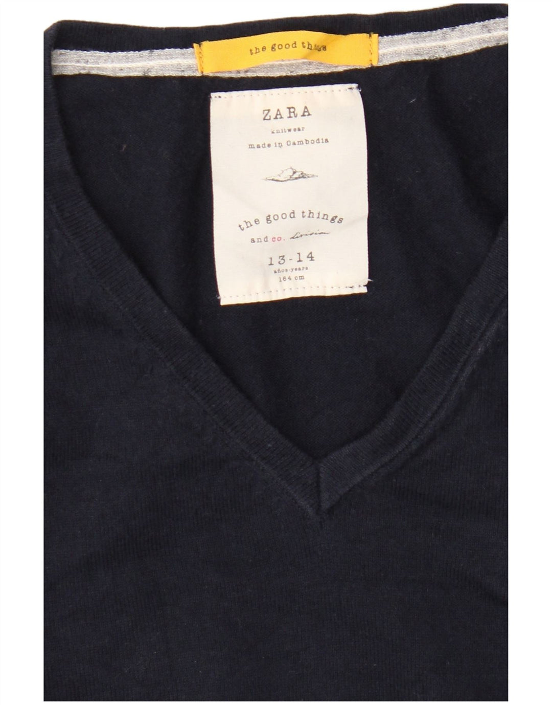 Suéter Zara Boys com decote em V 13-14 anos azul marinho