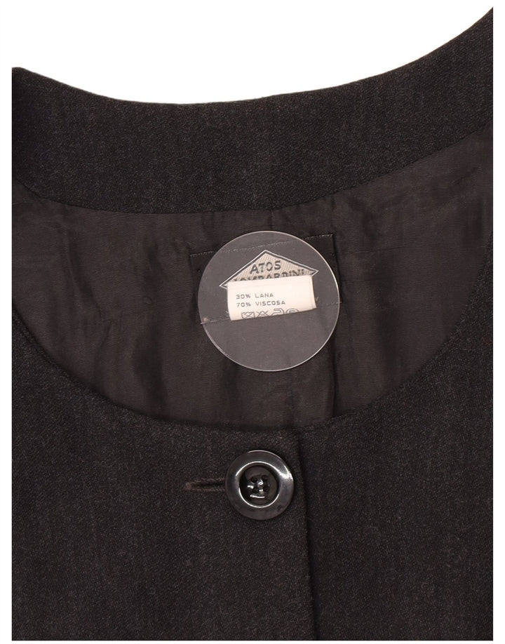 Jaqueta blazer feminina sem mangas com 5 botões Atos Lombardini IT 46 grande cinza