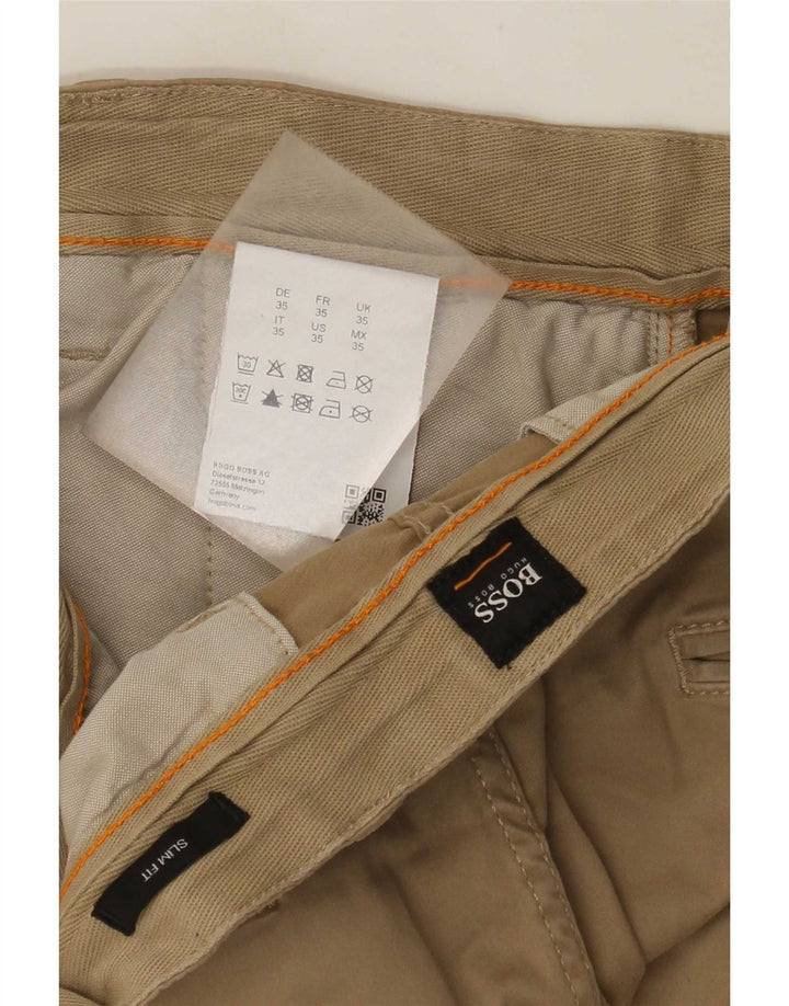 Hugo Boss Mens Chino Shorts W35 Grande Algodão Bege