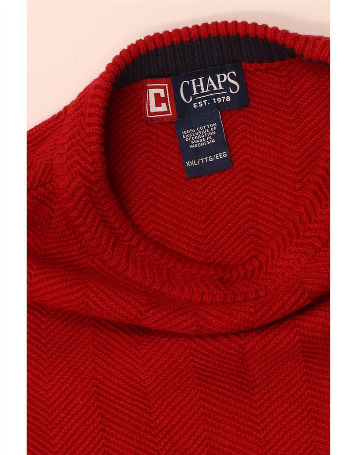 Suéter masculino Chaps com gola redonda 2XL algodão espinha de peixe vermelho