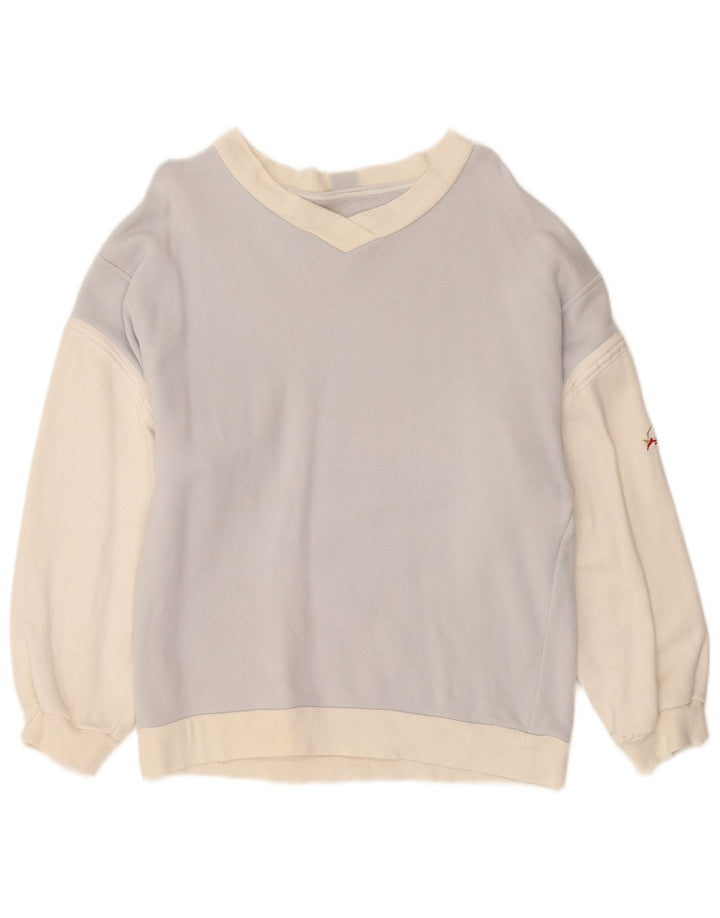 Suéter feminino Bogner UK 14 bloco colorido roxo médio