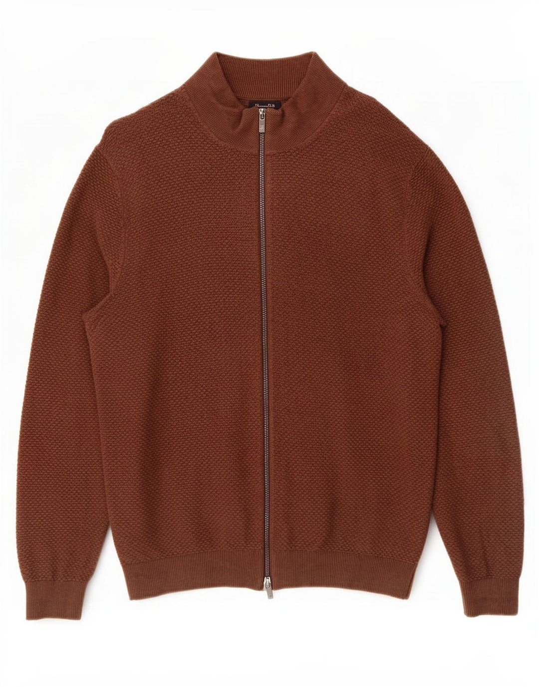 Suéter cardigã masculino Massimo Dutti grande algodão marrom