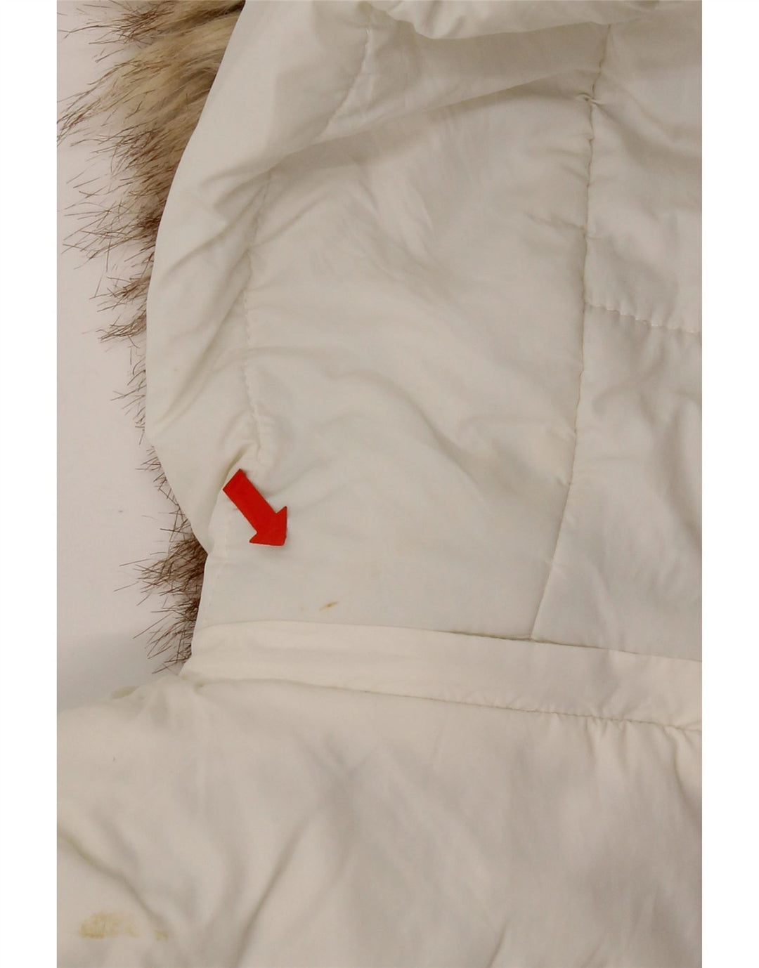 Jaqueta acolchoada com capuz feminina Zara UK 10 pequena poliamida branca