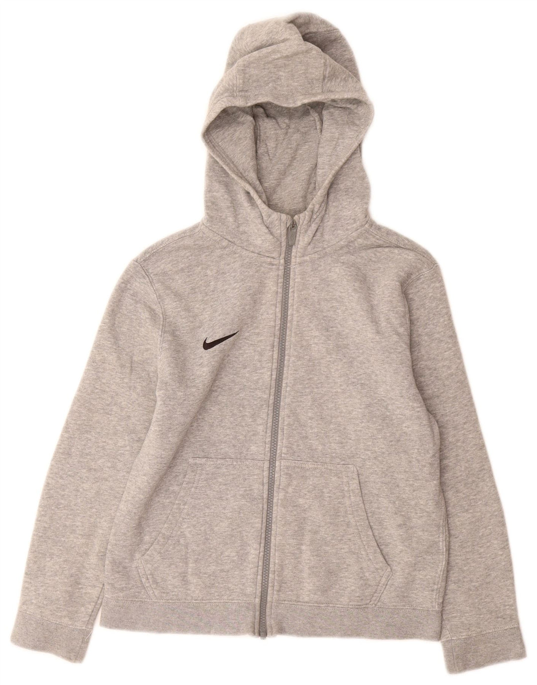 Suéter NIKE Boys Zip com capuz 10-11 anos cinza médio algodão