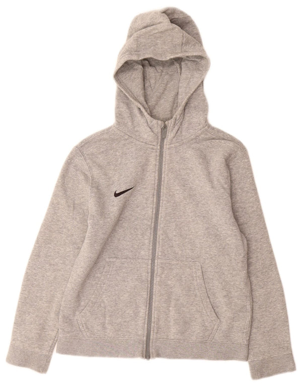 Suéter NIKE Boys Zip com capuz 10-11 anos cinza médio algodão