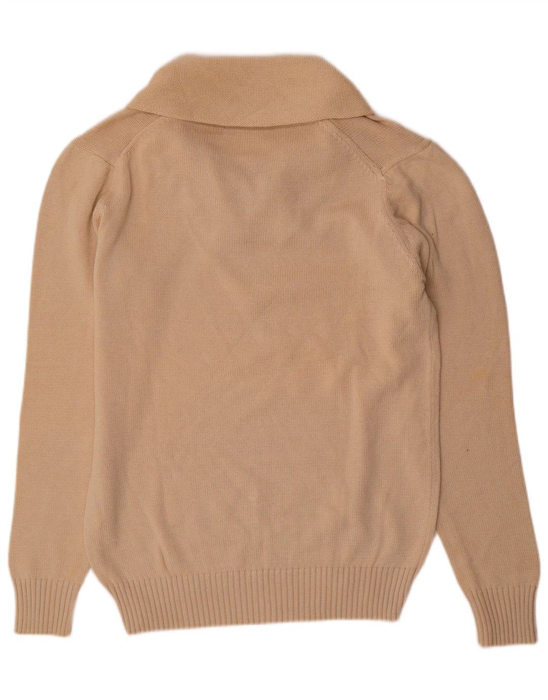 Zara Suéter masculino com gola xale e algodão bege grande