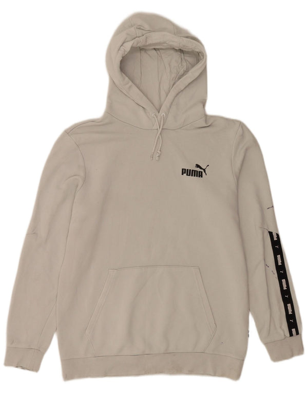 Puma Mens Graphic Hoodie Jumper Médio Algodão Cinza