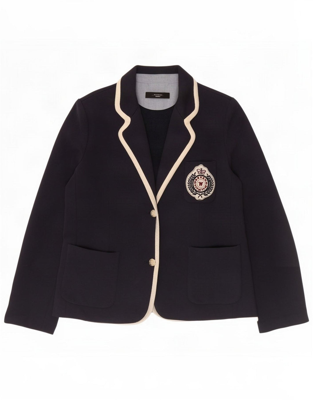 Max Mara Womens Weekend 2 Button Blazer Jacket UK 18 XL Azul marinho Algodão