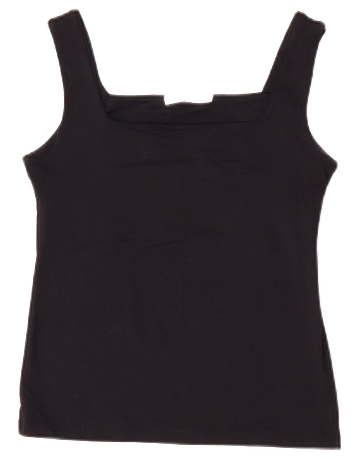Zara Womens Crop Cami Top Reino Unido 12 Médio Preto