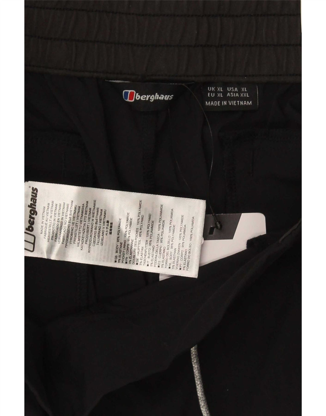 Shorts esportivos masculinos Berghaus XL preto poliamida