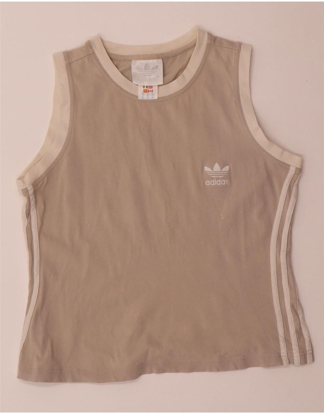 ADIDAS Womens Crop Vest Top UK 14 Grande Cinza