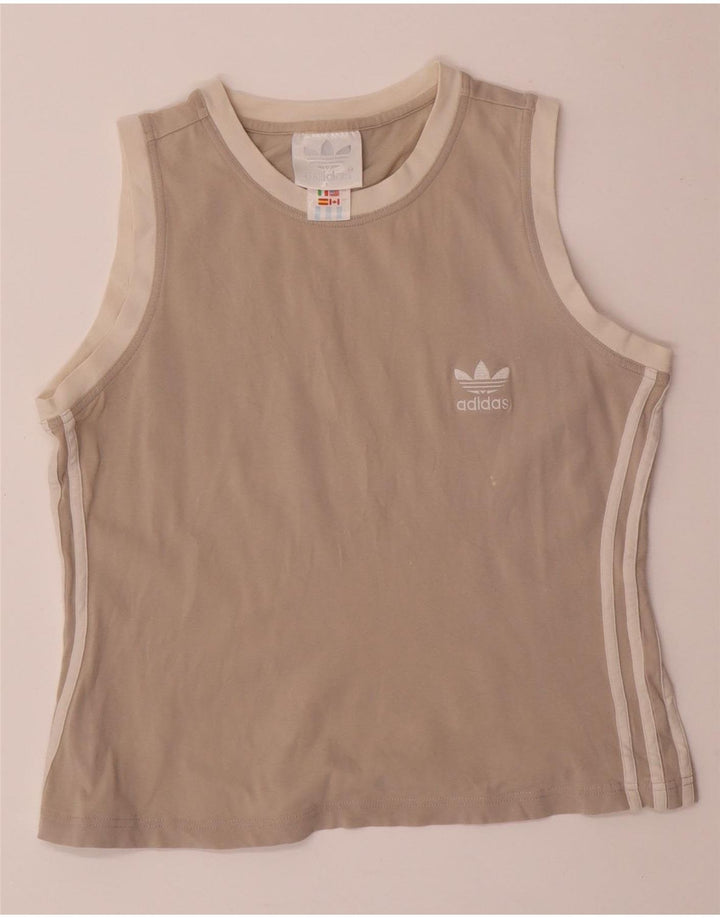 ADIDAS Womens Crop Vest Top UK 14 Grande Cinza