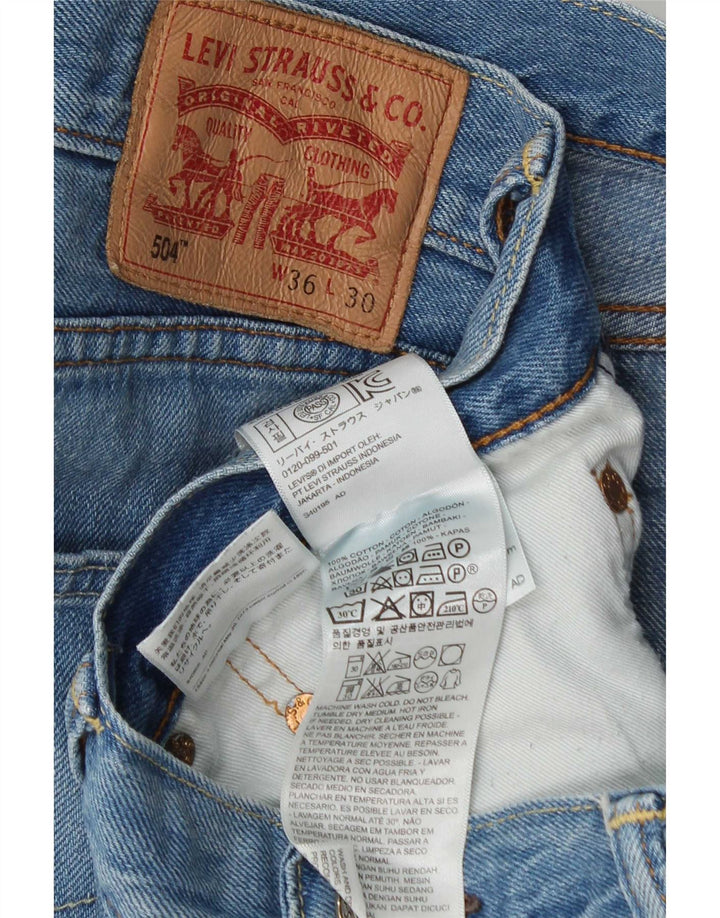 Levi's Masculino 504 Straight Jeans W36 L30 Azul Algodão