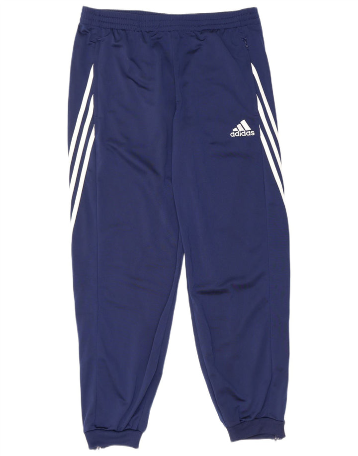 Calça de treino masculina Adidas Joggers grande poliéster azul marinho