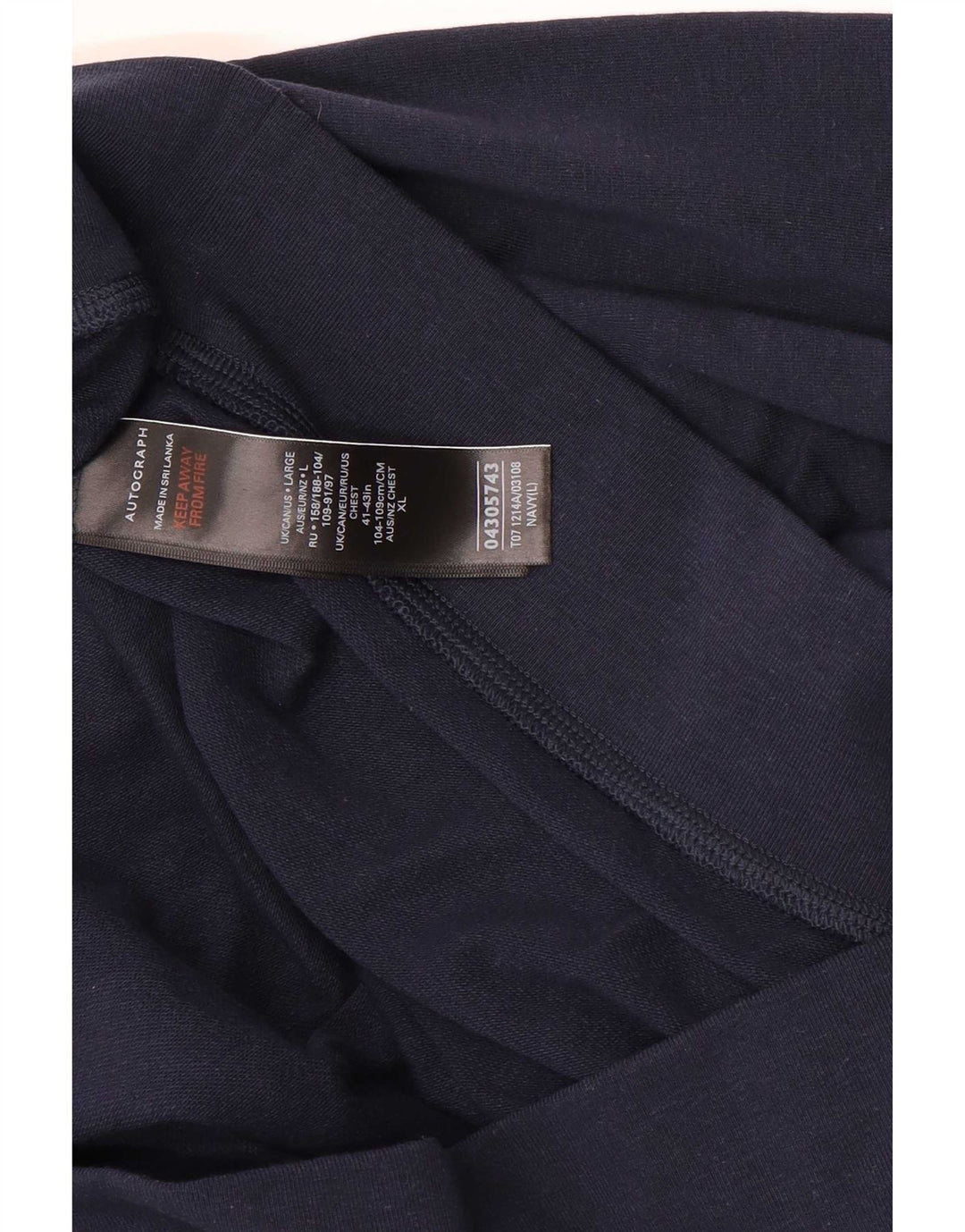 Suéter masculino com capuz Autograph da Marks & Spencer grande azul marinho