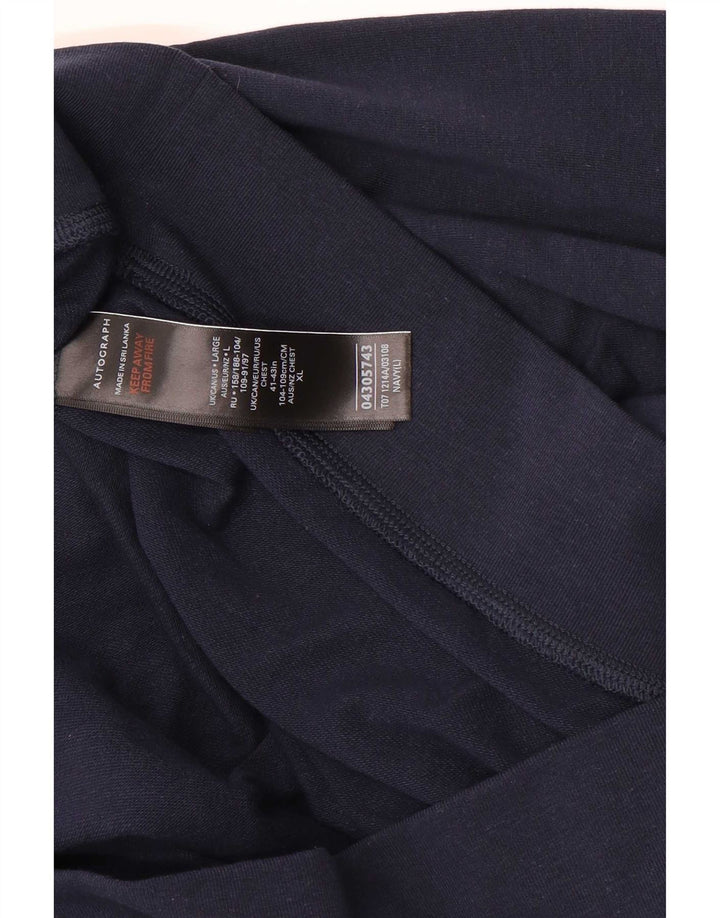 Suéter masculino com capuz Autograph da Marks & Spencer grande azul marinho