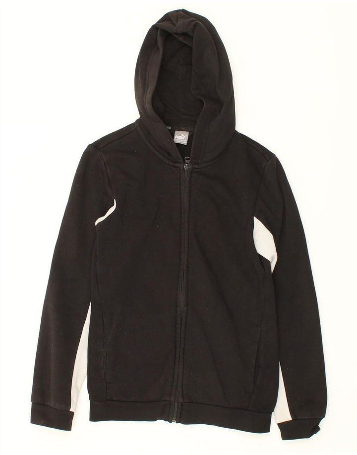 PUMA Boys Graphic Zip Hoodie Sweater 13-14 Years Black Cotton Vintage Puma and Second-Hand Puma from Messina Hembry 