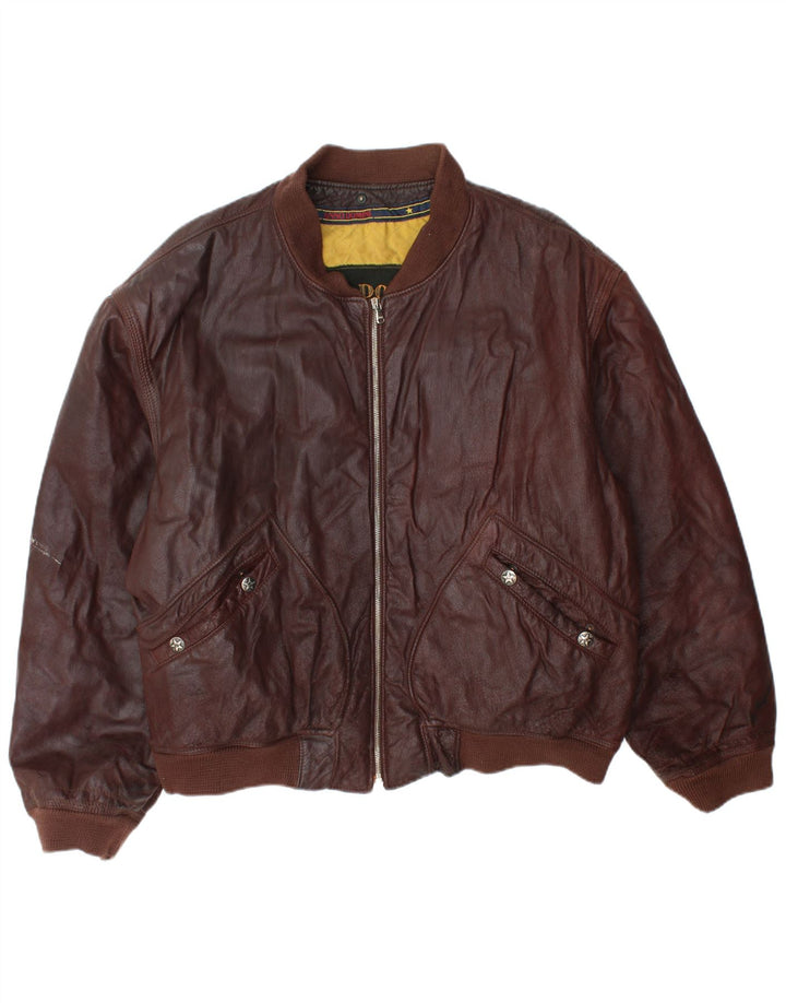 Jaqueta de couro masculina ANNO DOMINI IT 54 2XL marrom