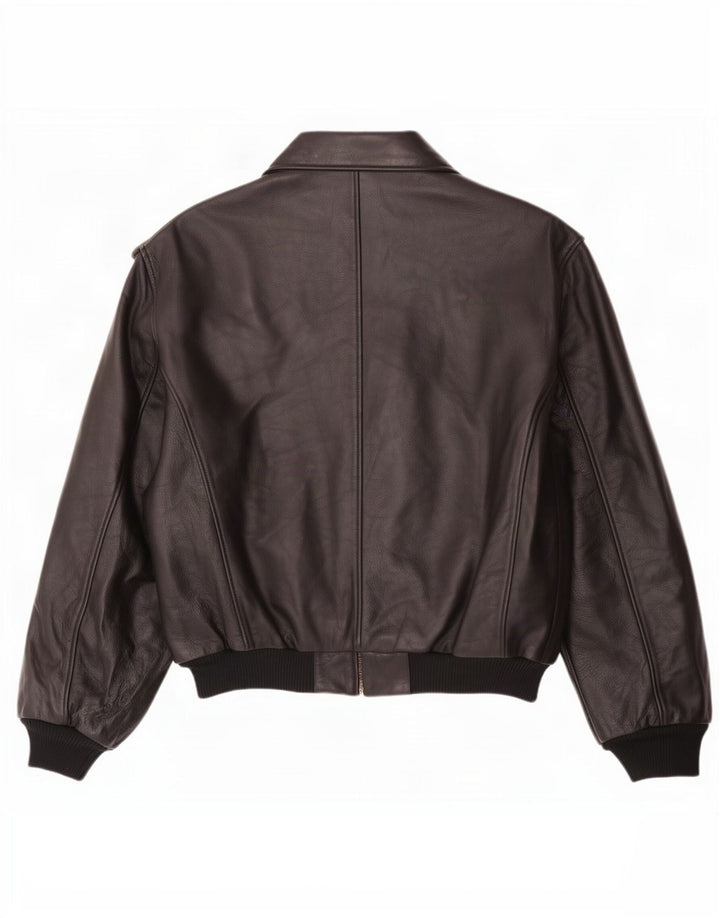 Jaqueta masculina de couro Flight Aviator Esercito IT 48 médio preto