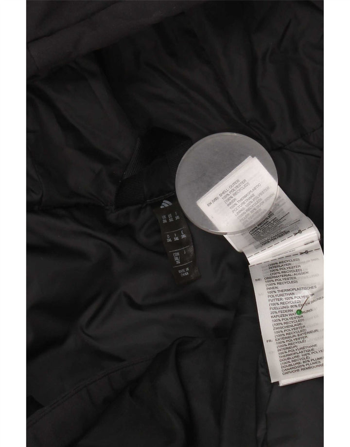 Jaqueta acolchoada com capuz masculina Adidas UK 46 3XL poliéster preto