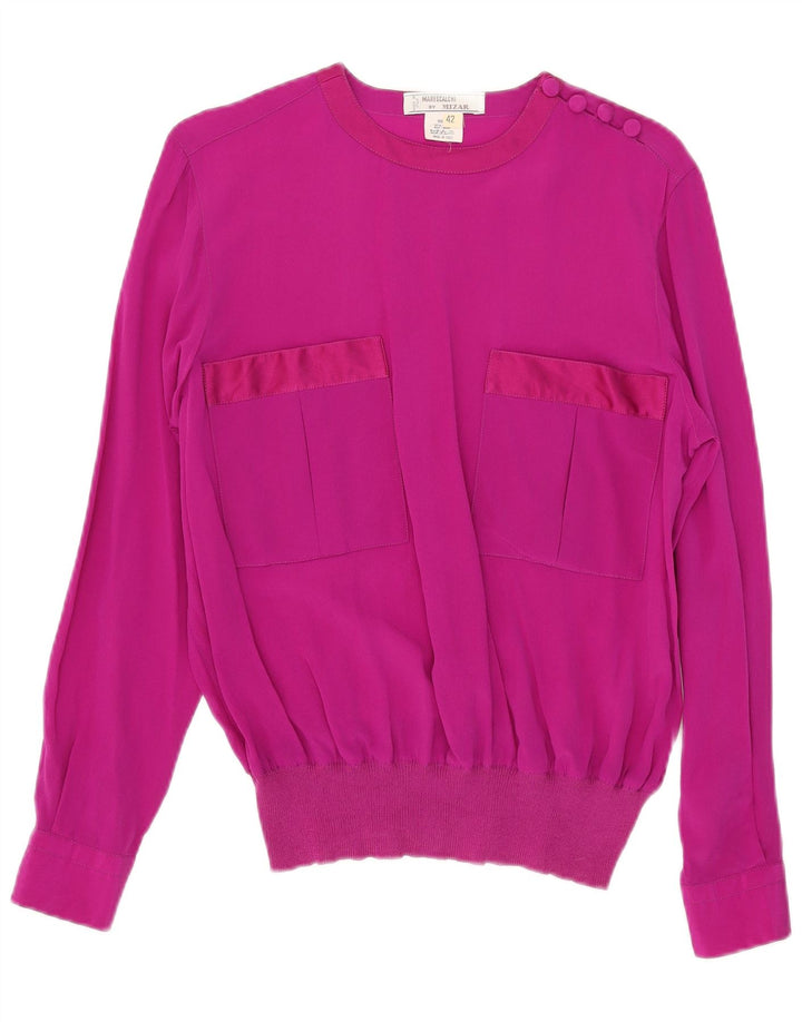 Blusa feminina de manga comprida Mizar IT 42 seda rosa médio