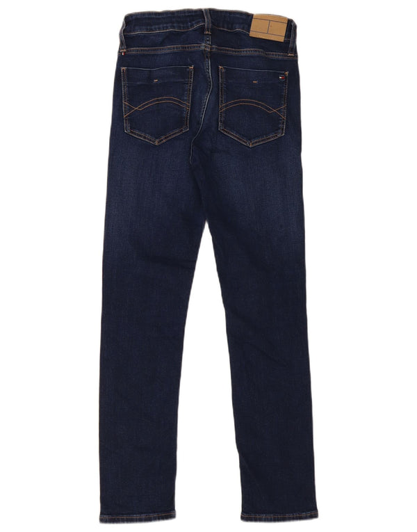 Tommy Hilfiger Meninas Jeans Slim 11-12 Anos W26 L27 Azul Marinho Algodão