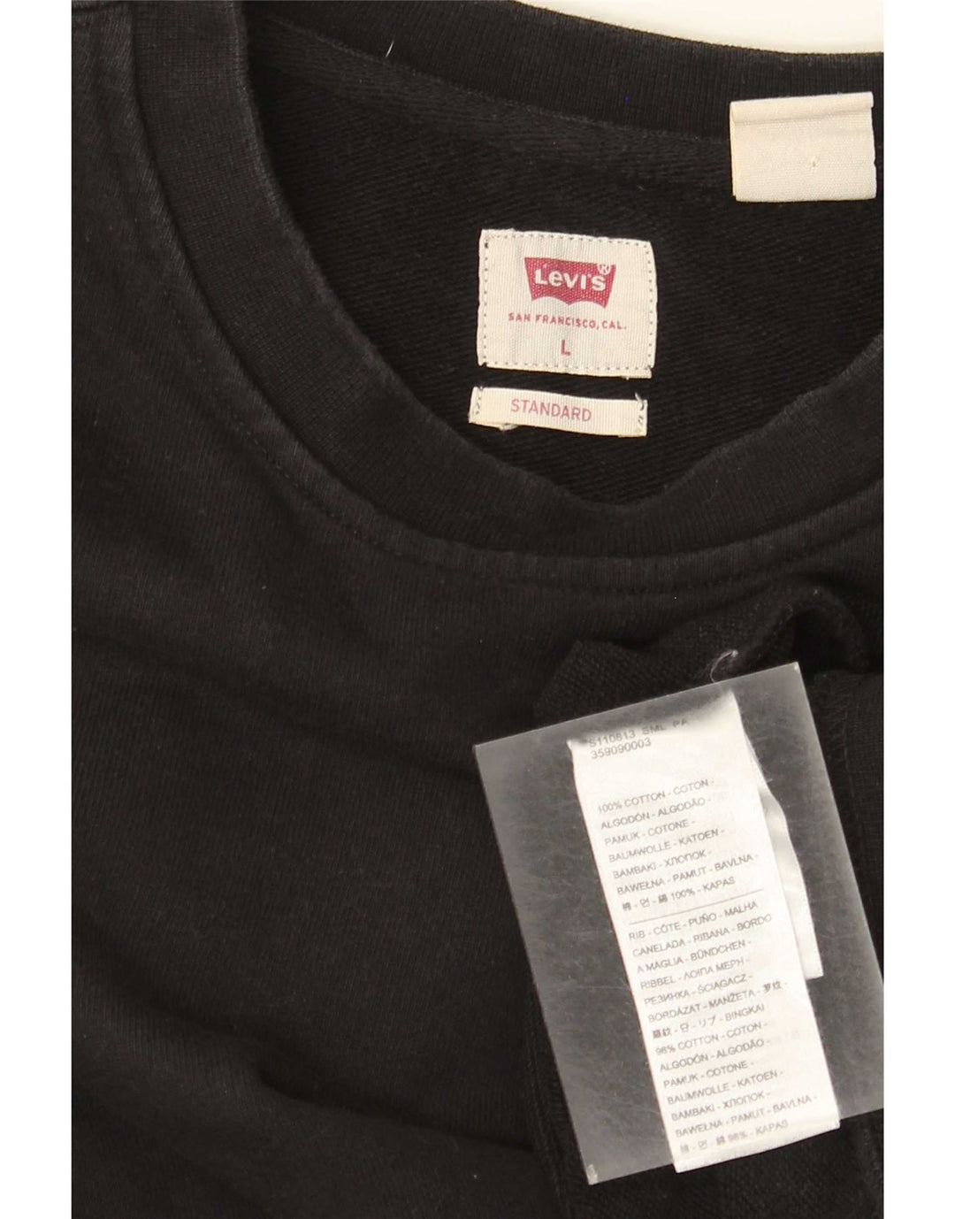 Moletom masculino Levi's Standard Fit grande algodão preto