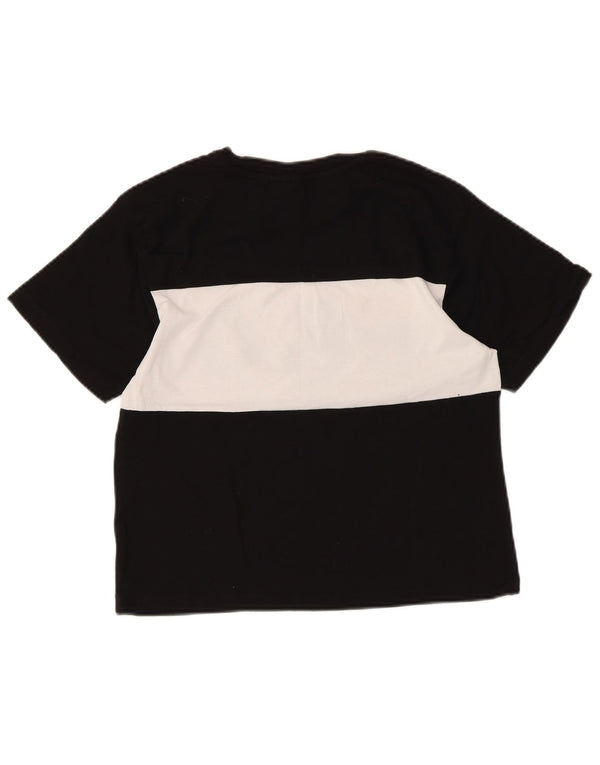 Camiseta feminina Fila Crop Graphic UK 6 XS preto colorblock algodão