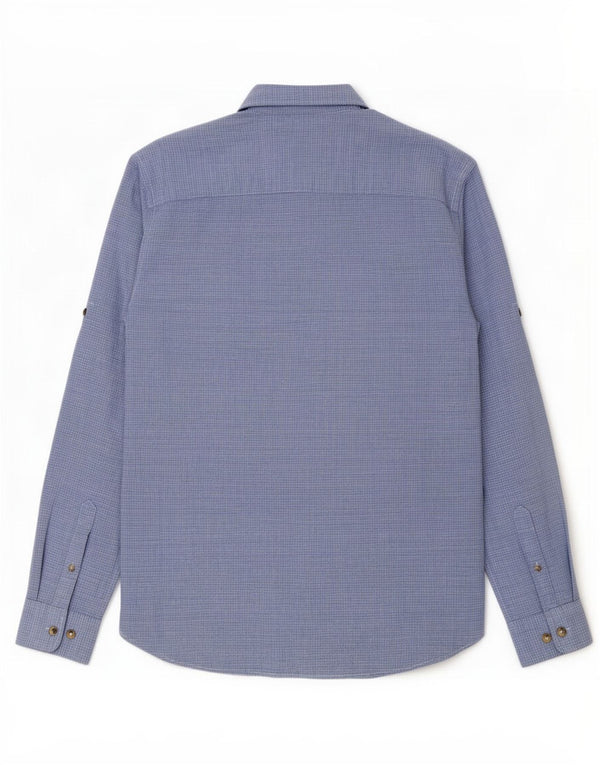 Camisa masculina Jack & Jones grande algodão manchado azul