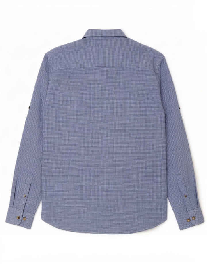 Camisa masculina Jack & Jones grande algodão manchado azul