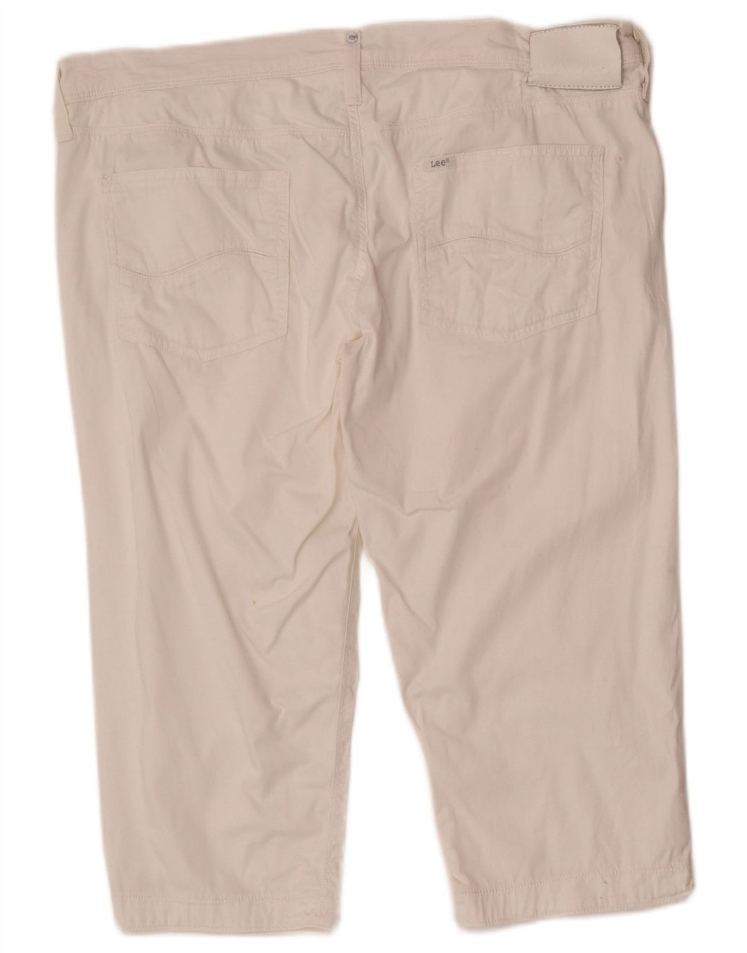 Lee Womens Enka Bermuda Shorts W32 Grande Algodão Branco