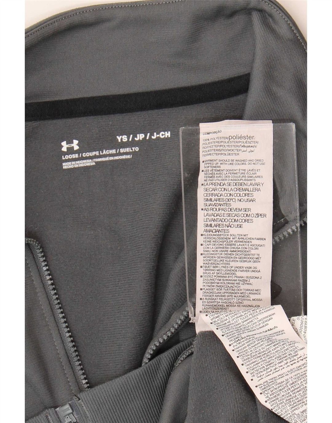 Under Armour Boys Tracksuit Top Jacket 7-8 anos pequeno cinza colorblock