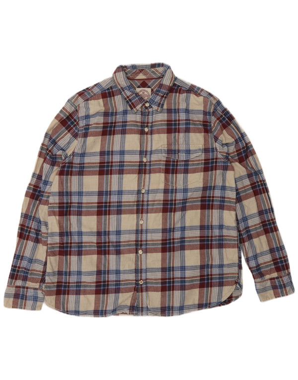 Camisa masculina de flanela Fat Face XL algodão xadrez multicolorido
