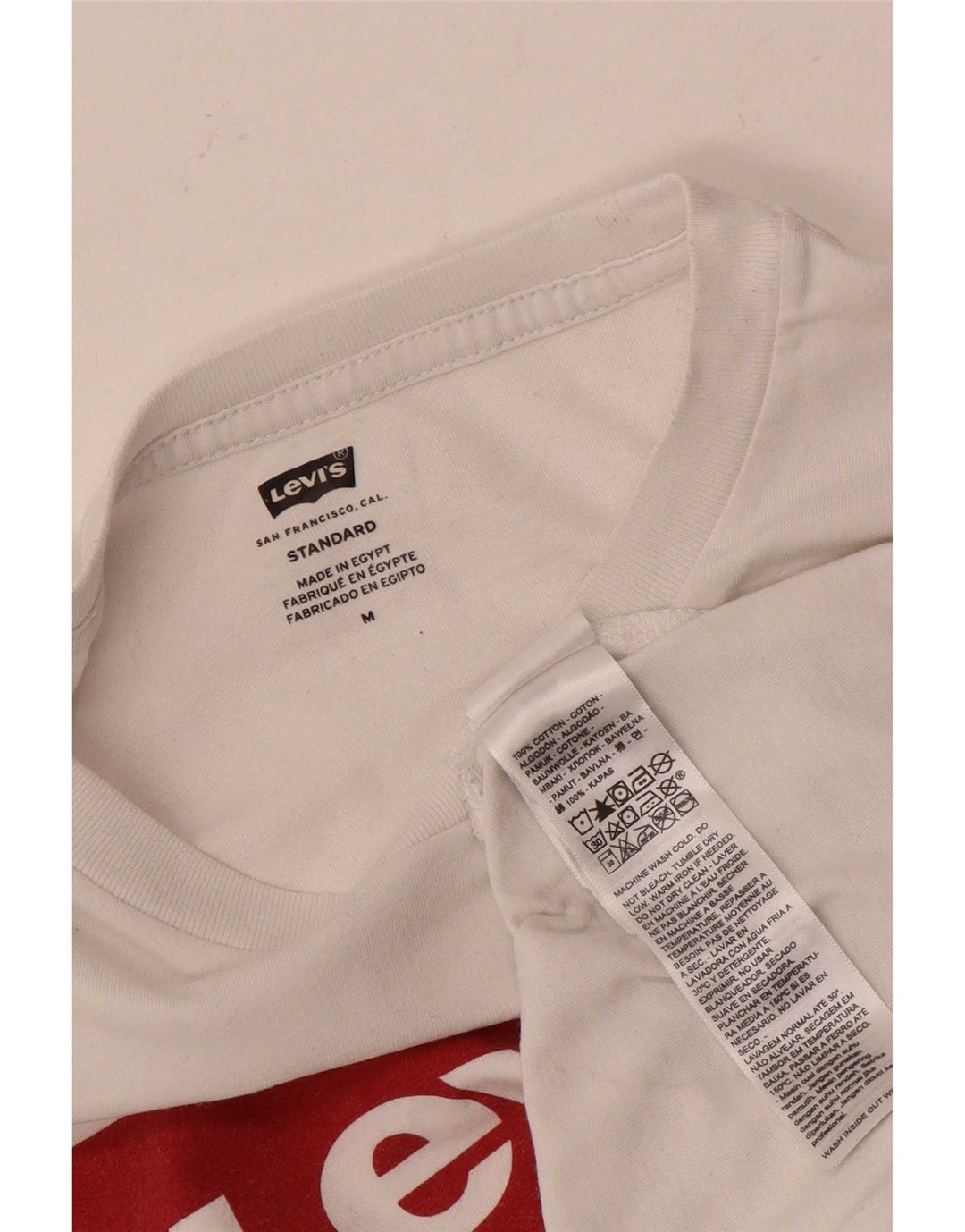 Camiseta masculina padrão Levi's com estampa gráfica média de algodão branco