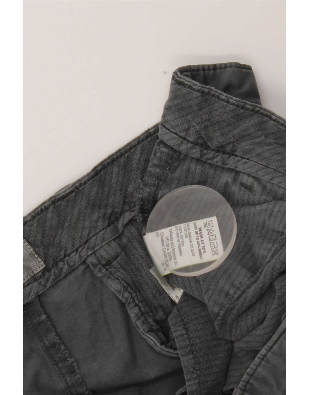 Shorts chino feminino Marks & Spencer W36 grande algodão cinza