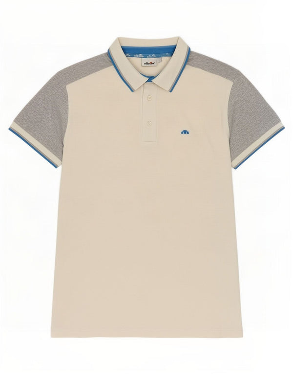 Camisa polo masculina Ellesse grande algodão colorblock branco