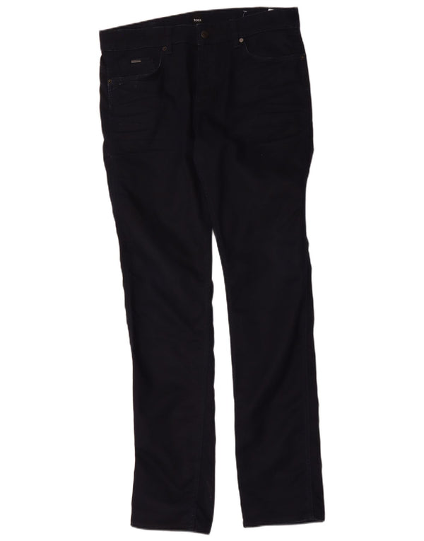 Hugo Boss Mens Slim Jeans W34 L34 Navy Blue Cotton